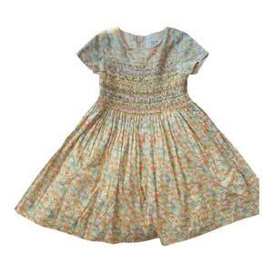 Bonpoint Liberty Duchesse Floral Kids Dress in Pastel Hues
